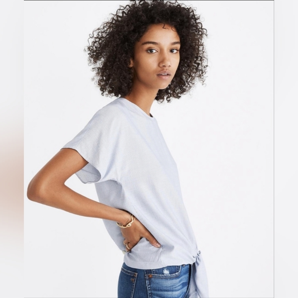 Madewell Button-Back Tie Tee in Stripe
